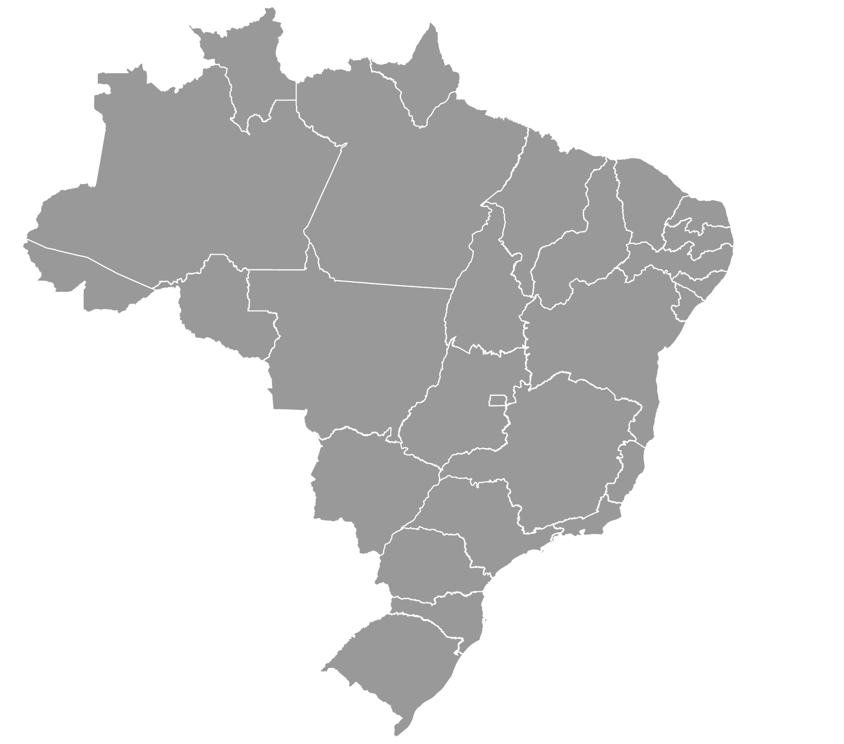 Mapa do Brasil - VCA atende todo o território nacional